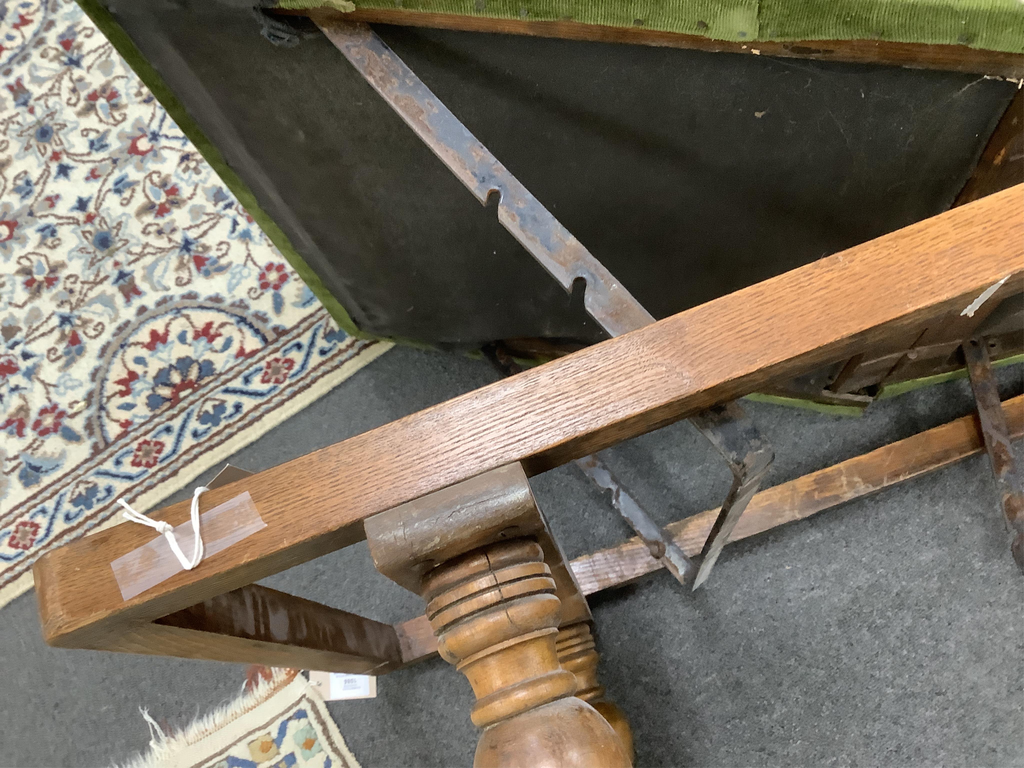 A Victorian mahogany campaign day bed, width 186cm, depth 62cm, height 48cm